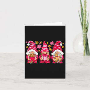 Pink Christmas Three Gnomes Merry Christmas Men Wo Card
