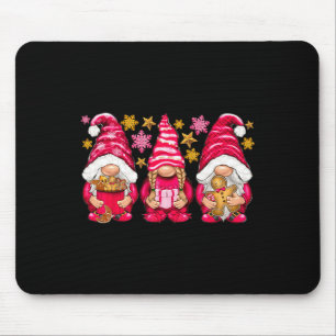 Pink Christmas Three Gnomes Merry Christmas Men Wo Mouse Mat