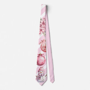 Pink Christmas  Tie
