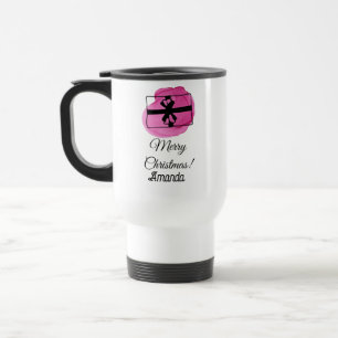 Pink christmas travel mug