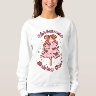 Pink Christmas Tree Baking Crew Sweatshirt