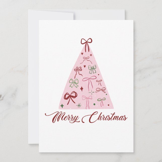Pink Christmas Tree Card (Front)