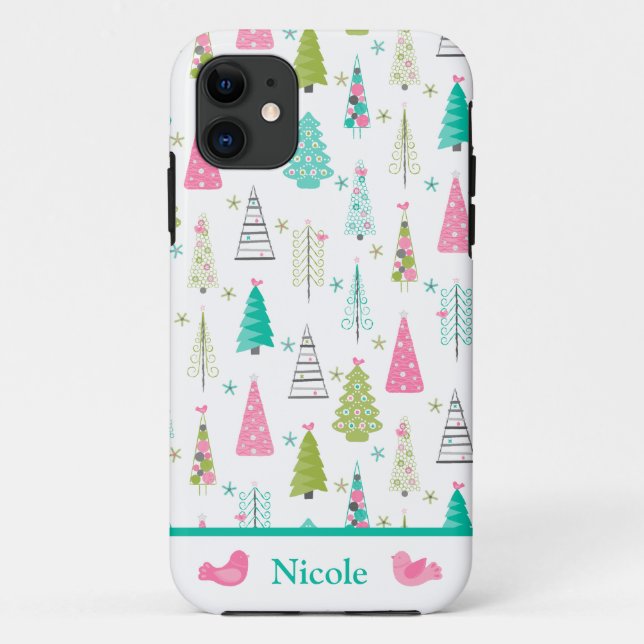 Pink Christmas Tree Case-Mate iPhone Case (Back)