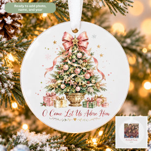 Pink Christmas Tree Christian Christmas Ornament