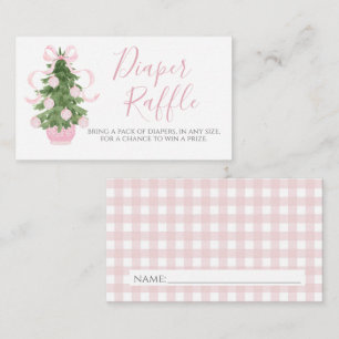 Pink Christmas Tree Diaper Raffle Card