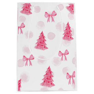 Pink Christmas Tree Gift Bag