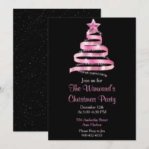 Pink Christmas Tree Invitation