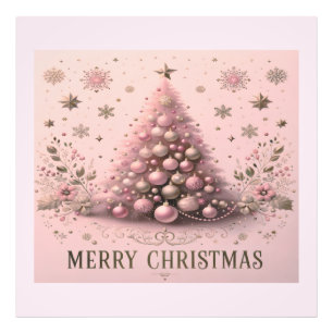 Pink Christmas Tree Merry Christmas Photo Print