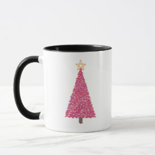 Pink christmas tree mug