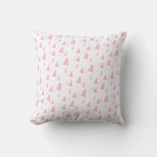 Pink Christmas Tree Pattern Cushion