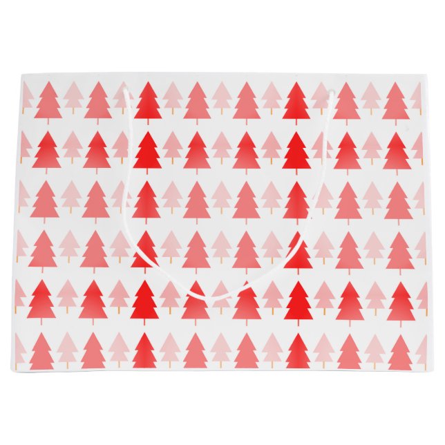 Pink Christmas Tree Pattern  Large Gift Bag (Front)