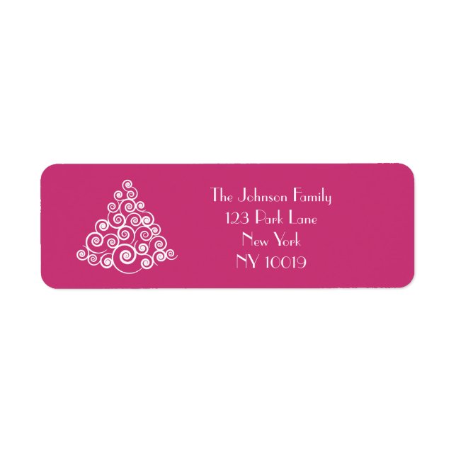 Pink Christmas Tree Personalised NameText (Front)