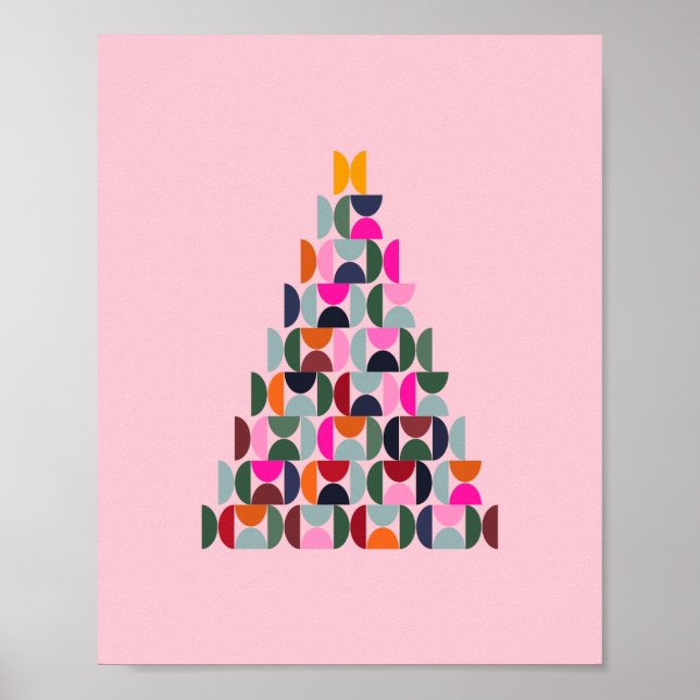 Pink Christmas Tree Poster (Front)