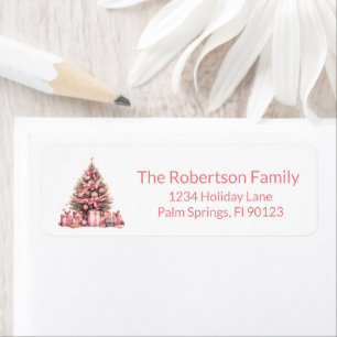 Pink Christmas Tree Return Address