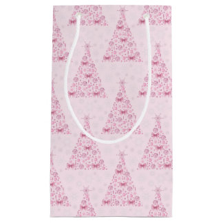 Pink Christmas Tree Small Gift Bag