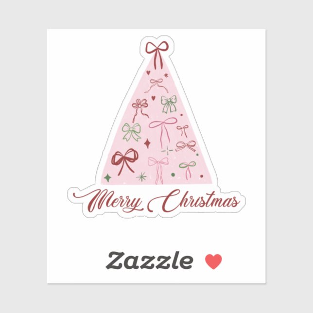 Pink Christmas Tree Sticker (Sheet)
