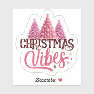 Pink Christmas Tree Sticker