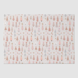 Pink Christmas tree Tissue Paper