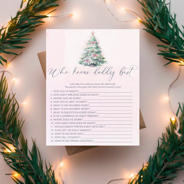 Pink christmas tree who knows daddy best game (Creator Uploaded)