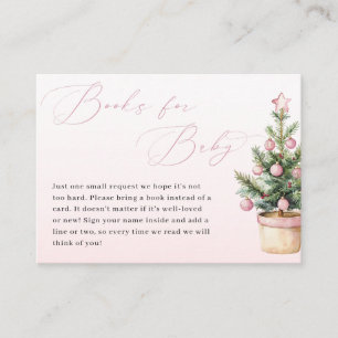 Pink Christmas Tree Winter Girl Books for Baby Enclosure Card