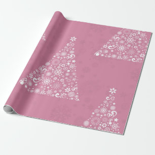 pink christmas tree wrapping paper