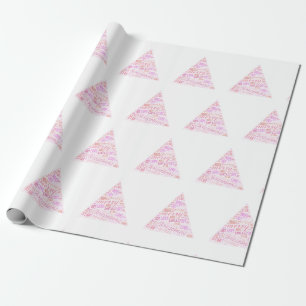 Pink Christmas Tree Wrapping Paper