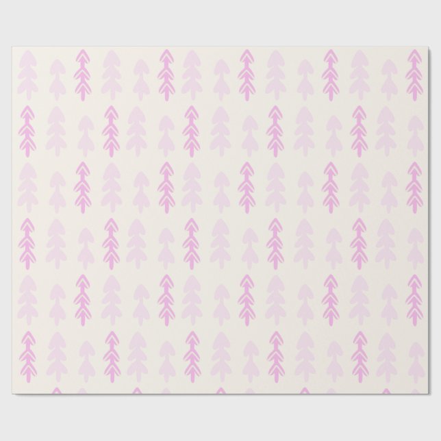 Pink Christmas Tree Wrapping Paper (Flat)