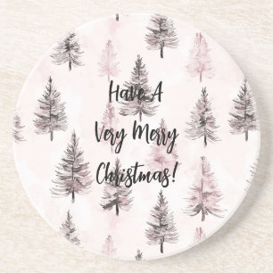 Pink Christmas Trees Coaster