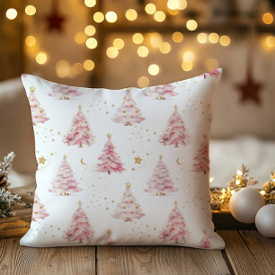 Pink Christmas Trees Cushion