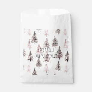 Pink Christmas Trees Favour Bags