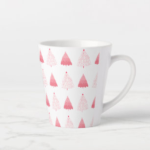Pink Christmas Trees Latte Mug