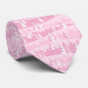 Pink Christmas Trees Tie