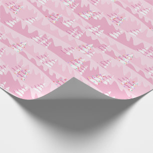 Pink Christmas Trees Wrapping Paper