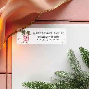 Pink Christmas Vintage Santa Claus Farm Fresh Tree