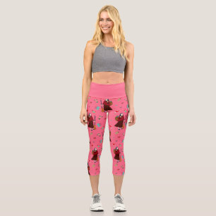 pink christmas witch befana gothmas capri leggings