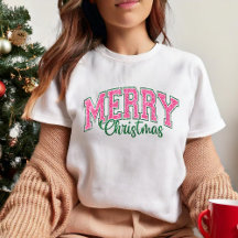 Pink Christmas with Glitter-lik Retro Bold text 