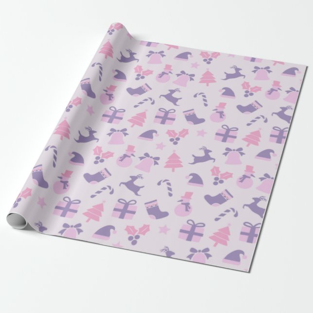 Pink Christmas Wrapping Paper (Unrolled)