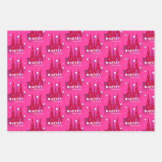 Pink Christmas Wrapping Paper Sheet