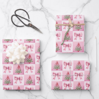 Pink Christmas Wrapping Paper Sheet