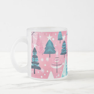 Pink Christmases Frosted Glass Coffee Mug