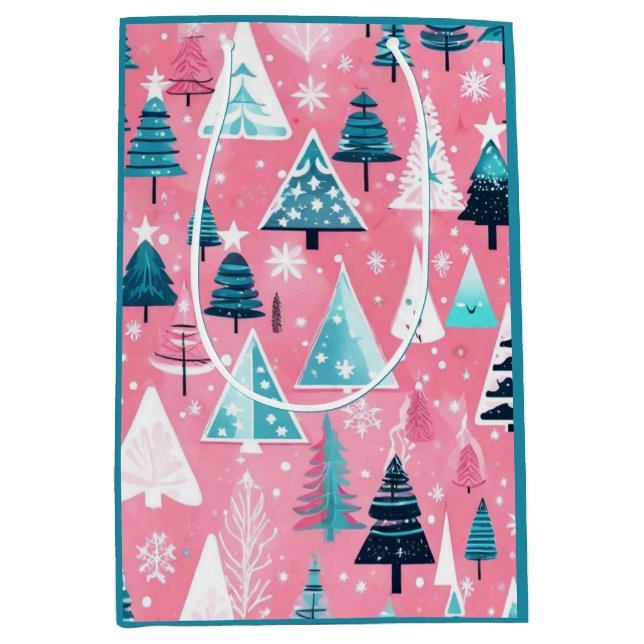 Pink Christmases Medium Gift Bag (Front)