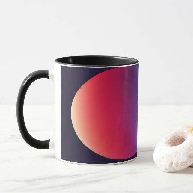 pink chrome purple flowing waves mug (With Donut)