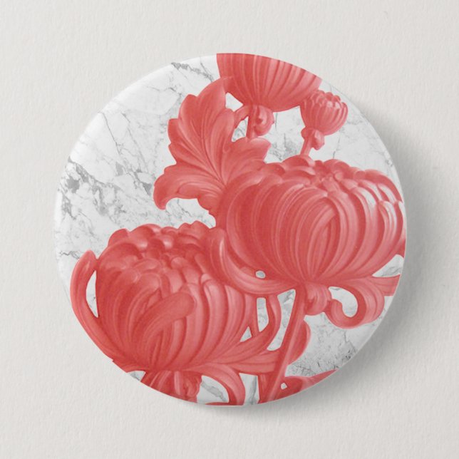 Pink Chrysanthemum 7.5 Cm Round Badge (Front)