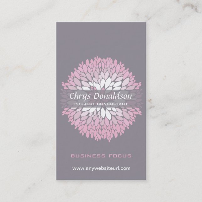Pink Chrysanthemum Business Card (Front)