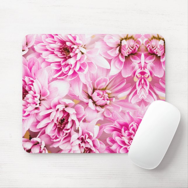 Pink Chrysanthemum Flower    Mouse Mat (With Mouse)