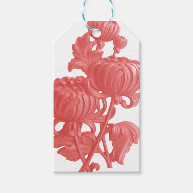Pink Chrysanthemum Gift Tags (Front)