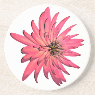 Pink Chrysanthemum Illustration SandstoneCoaster Coaster