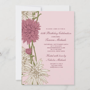 Pink Chrysanthemum Invitation
