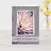Pink Chrysanthemum Mothers Day Card (Yellow Flower)