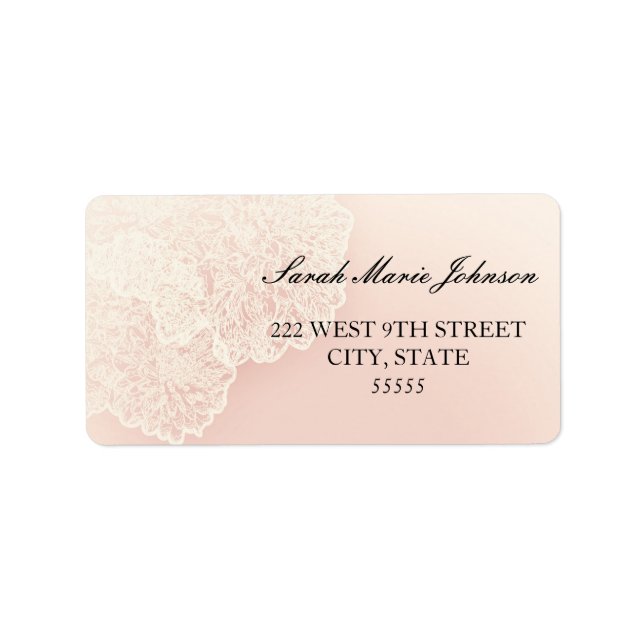 Pink Chrysanthemum Wedding Return Label (Front)